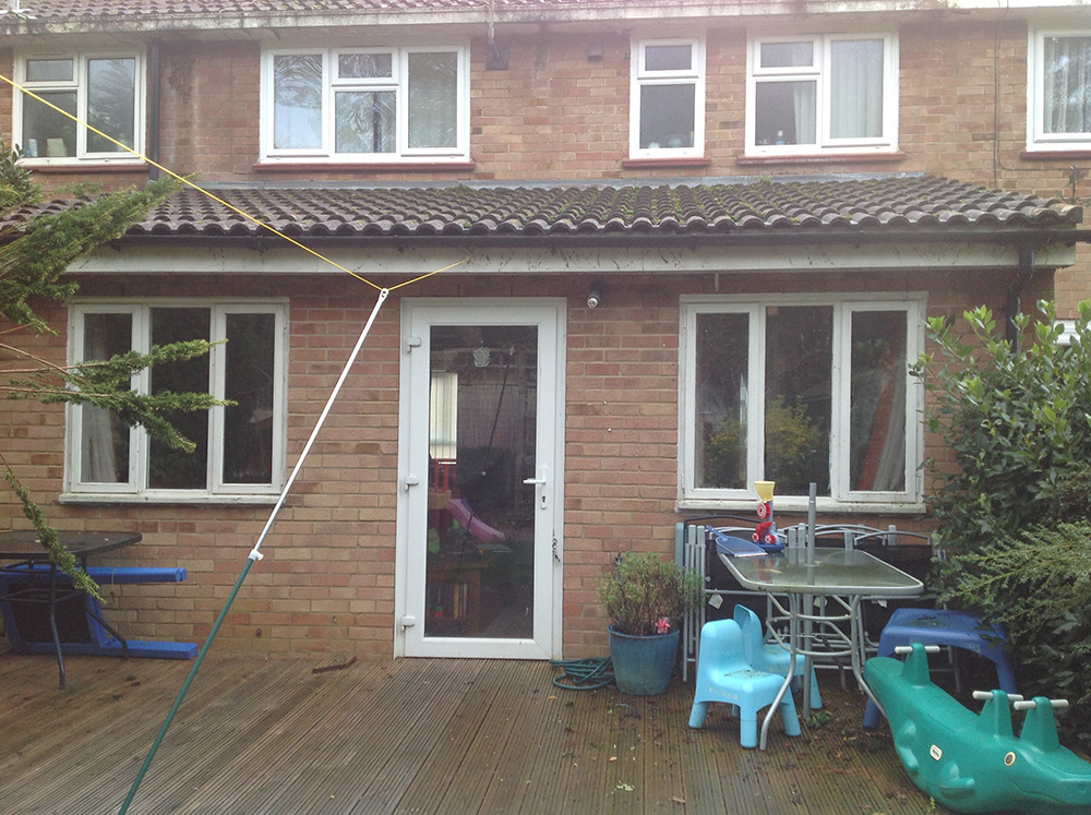 Windows and single door amended to two sets of French doors Before Facelift